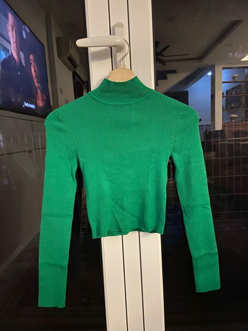 H\u0026M Green Turtleneck, Women's Fashion 