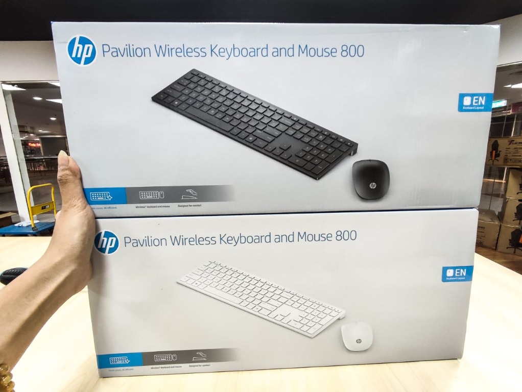 HP KEYBOARD MOUSE COMBO PAVILION WIRELESS 800 BLACK WHITE