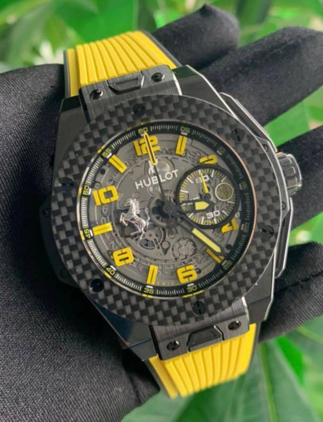 HUBLOT BIG BANG UNICO 45MM FULL CERAMIC CARBON FIBRE BEZEL