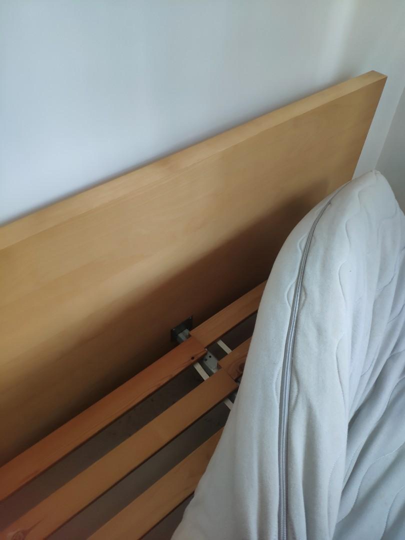 IKEA sultan mattress with bed frame and slats (double size), 傢俬＆家居, 傢俬