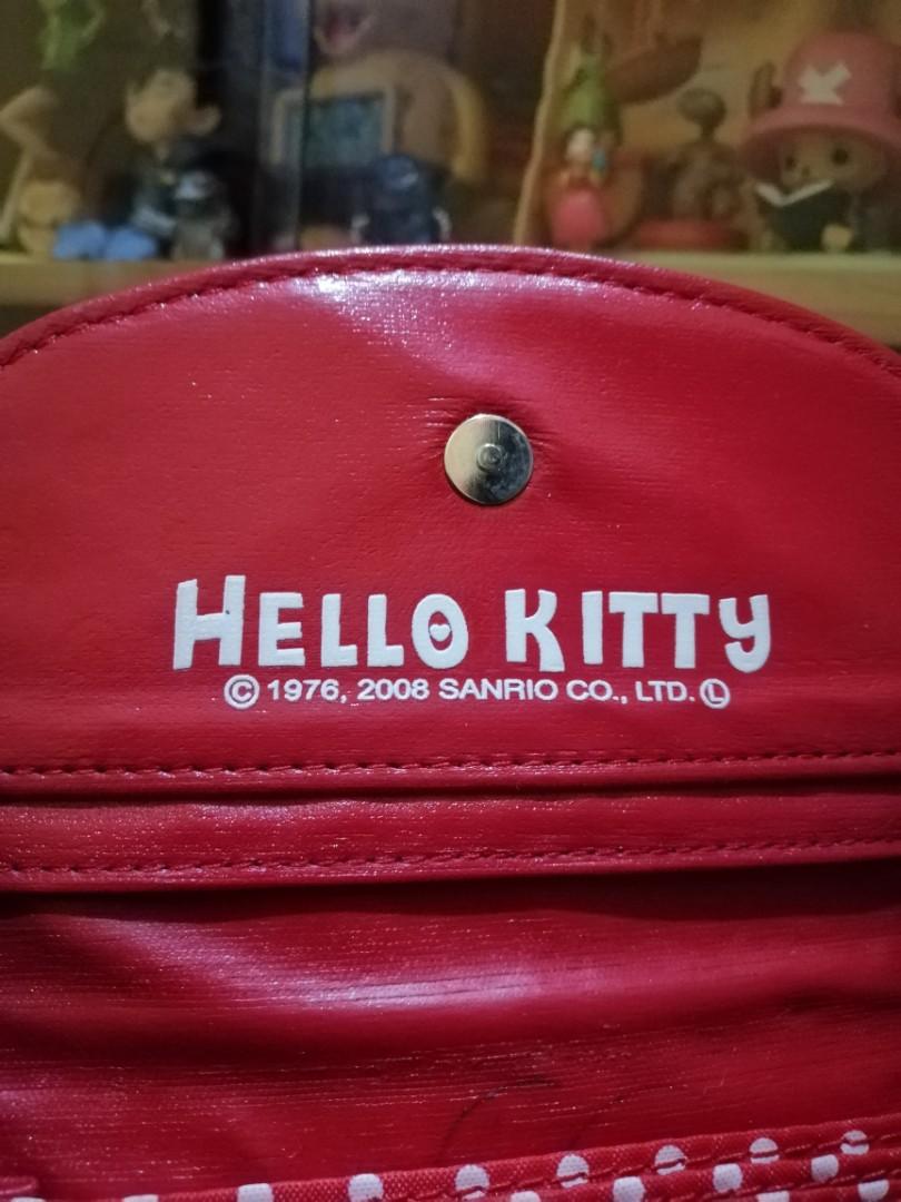 Hello Kitty Leather Long Wallet Red Sanrio Japan –