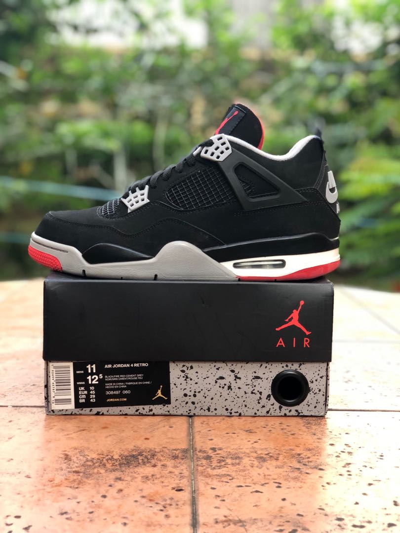Jordan 4 Breds Men s Fashion Footwear Sneakers on Carousell