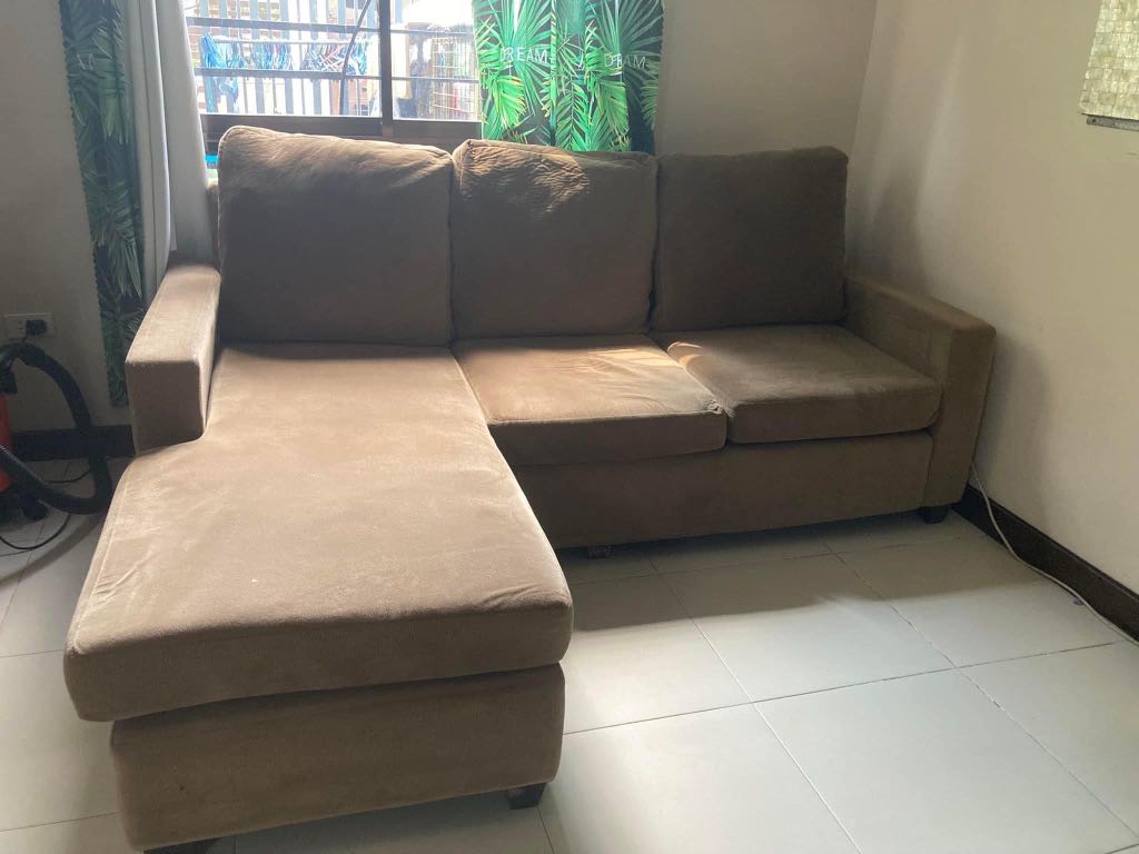 L shape sofa pre owned, Furniture & Home Living, Furniture, Sofas on Carousell