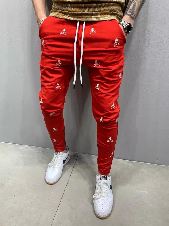 Red and black joggers mens store