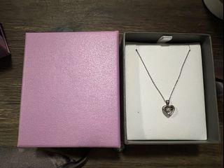 michael hill everlight heart pendant with diamond in sterling silver