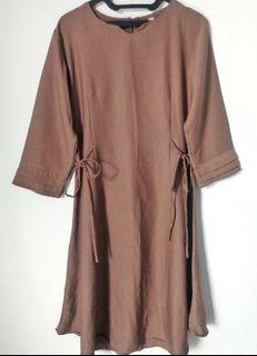 Midi Dress/Tunik Coklat Wanita
