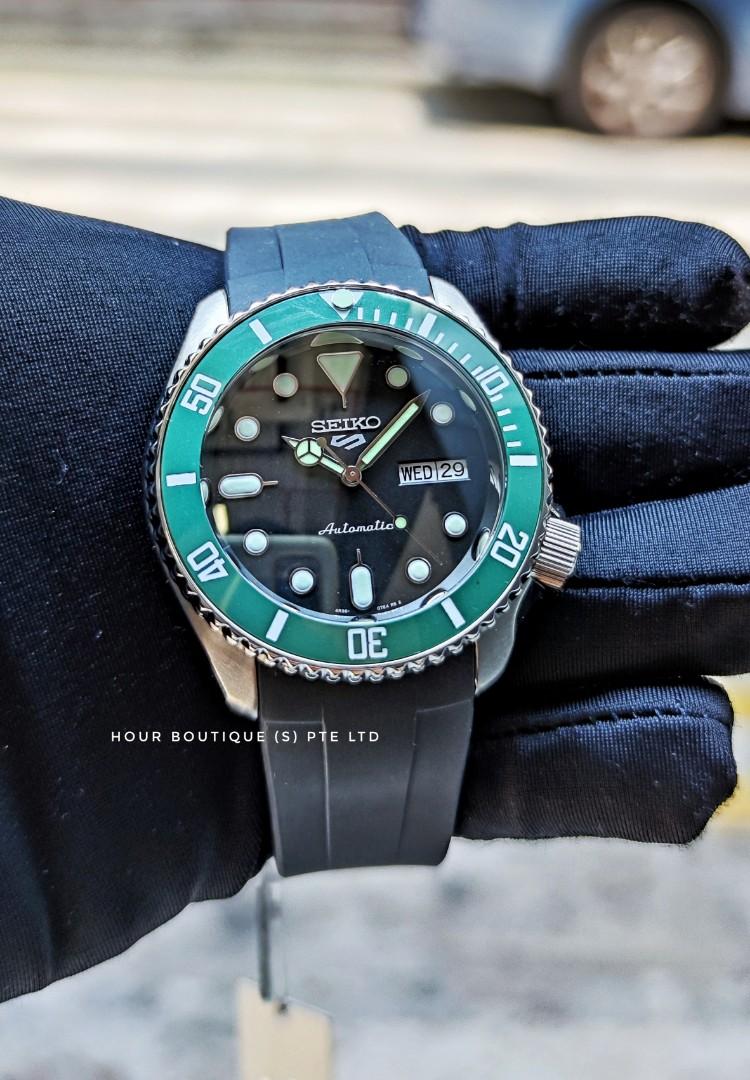 Modded Seiko 5 , Green Ceramic Bezel Men's Automatic Watch Based on  SRPD55K1, Men's Fashion, Watches & Accessories, Watches on Carousell