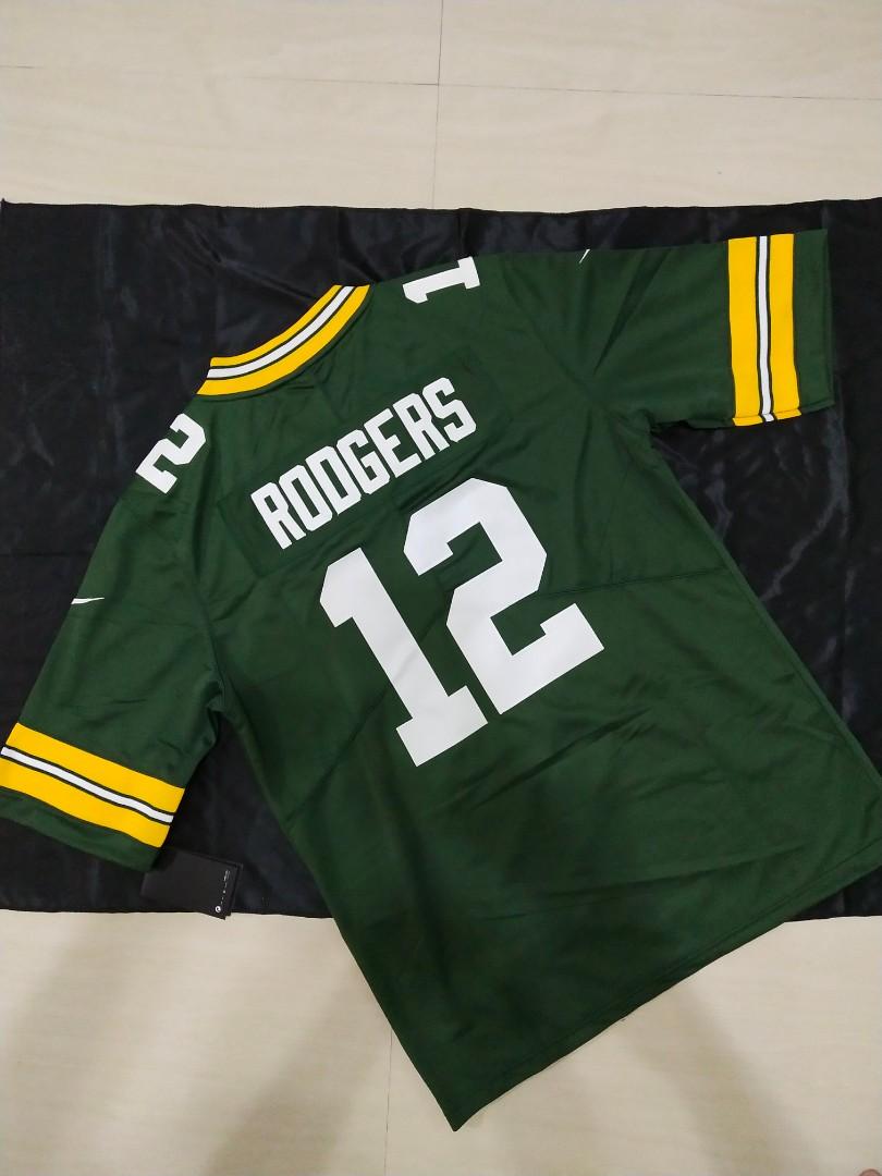 Reebok Boys White Green Bay Packers Aaron Rodgers #12 Football NFL Jersey  Sz S-8