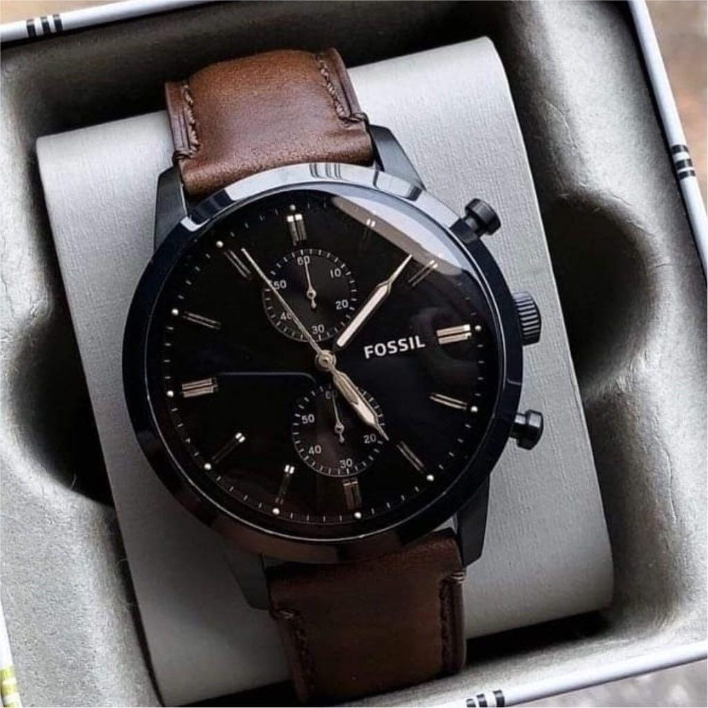 Fossil Watch Men Leather Brown Fs5437 