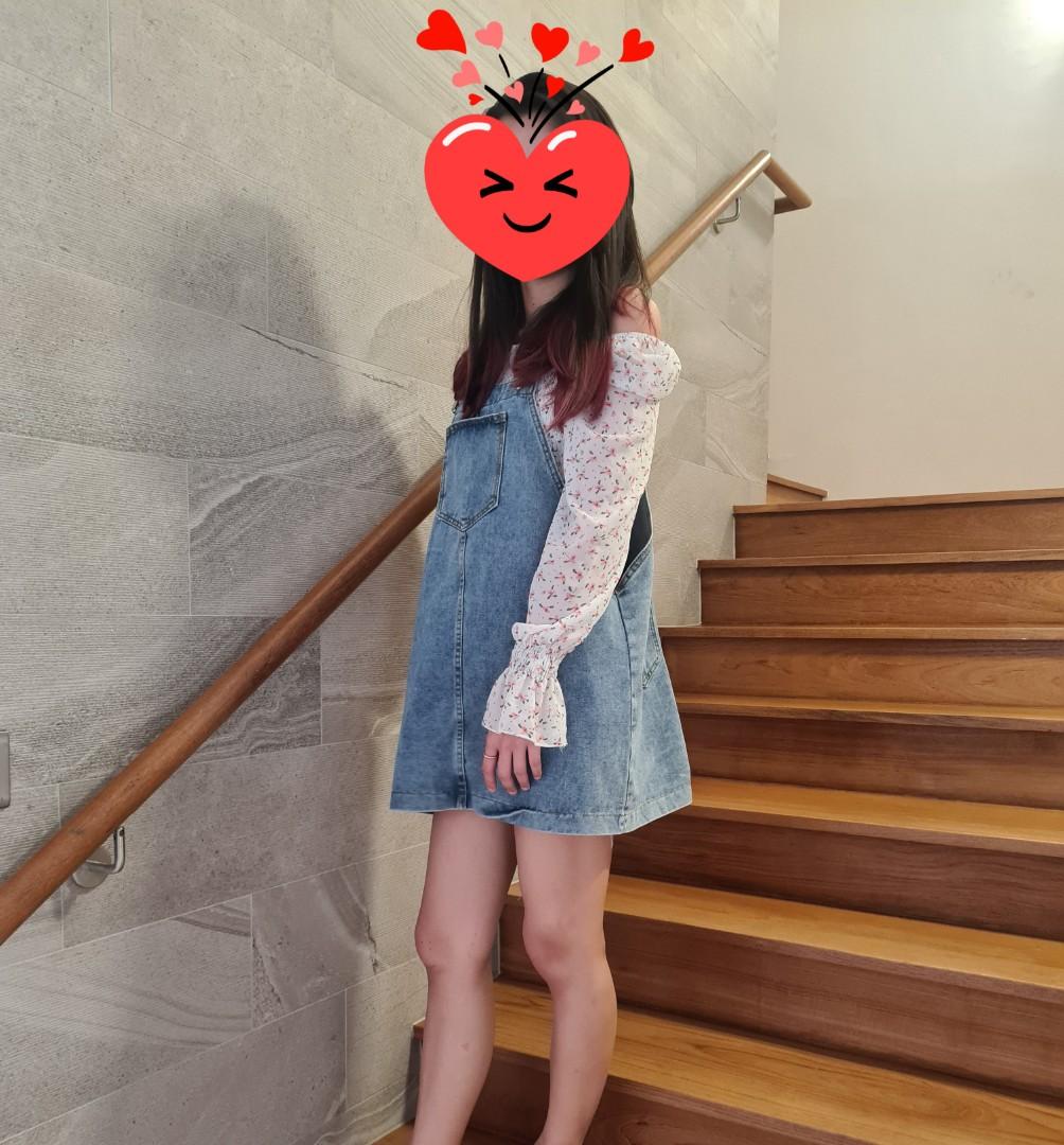 Overall deals strap dress