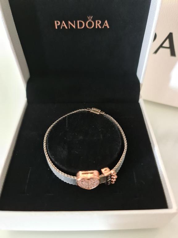 Pandora reflexions mesh deals bracelet rose gold