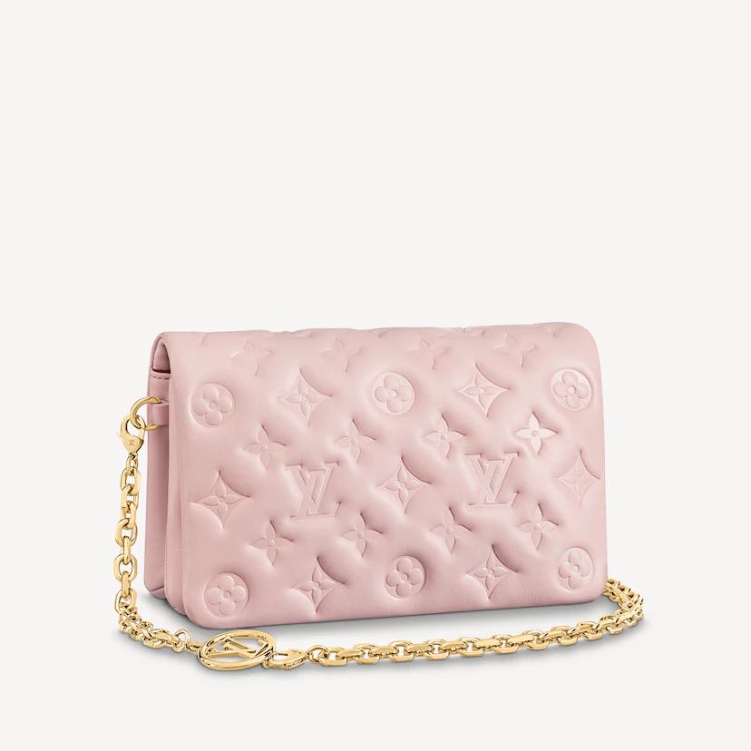 LOUIS VUITTON Coussin Monogram Embossed Pochette Crossbody Bag Rose Pi