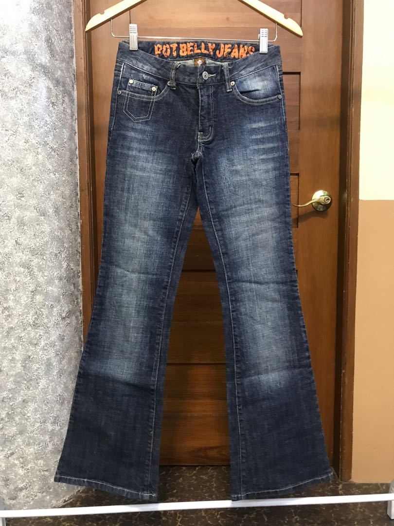 Potbelly jeans denim flare pants, Women's Fashion, Bottoms, Jeans on Carousell