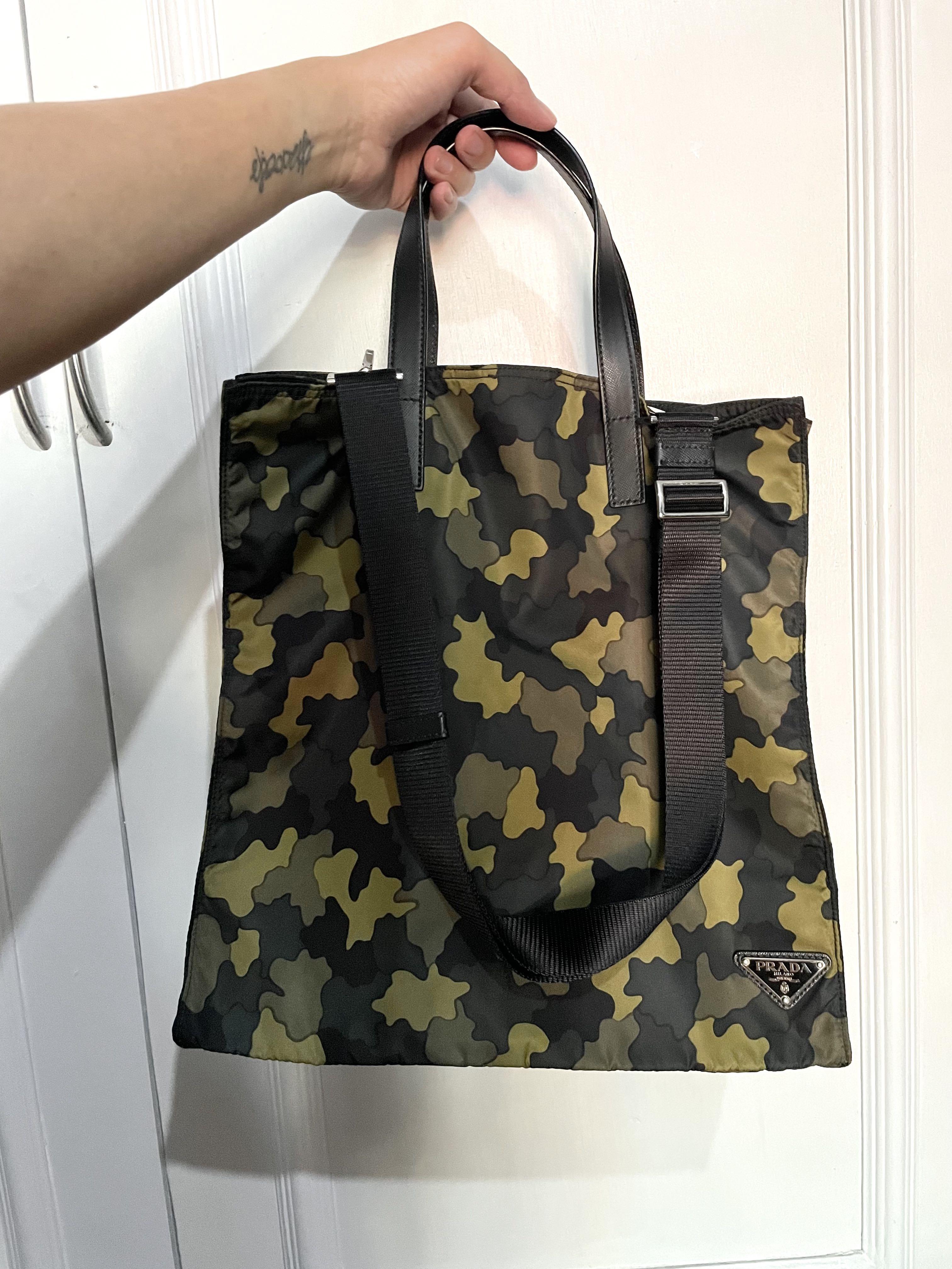 Prada Camouflage Two-way Tote Bag, Luxury, Bags & Wallets on Carousell