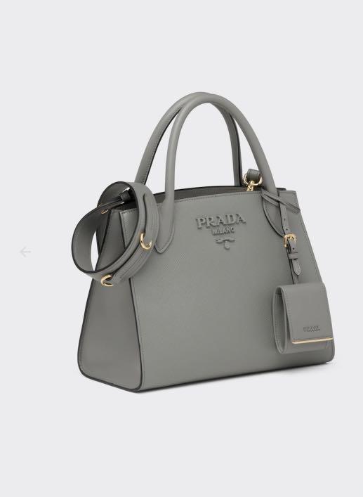 Prada Monochrome Medium Saffiano Bag in Black