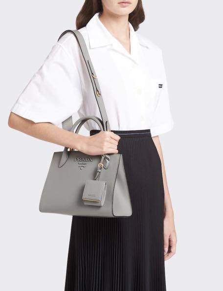 Medium saffiano leather cheap prada monochrome bag