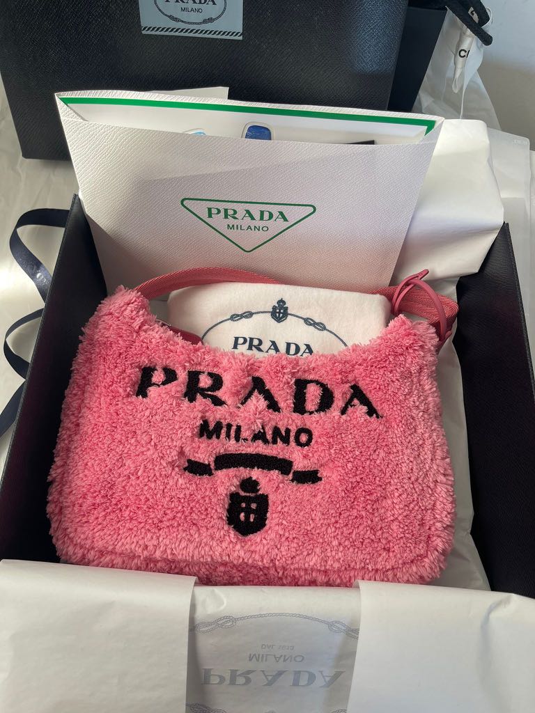 ❗️INSTOCK❗️PRADA Pink Mini Terry Should Bag, Luxury, Bags & Wallets on  Carousell