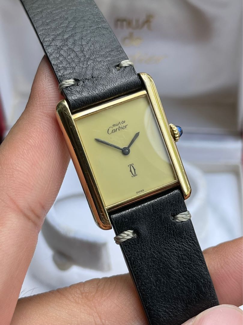 RARE Cartier Must de Cartier Tank LM Mens MINT CONDITION Cream