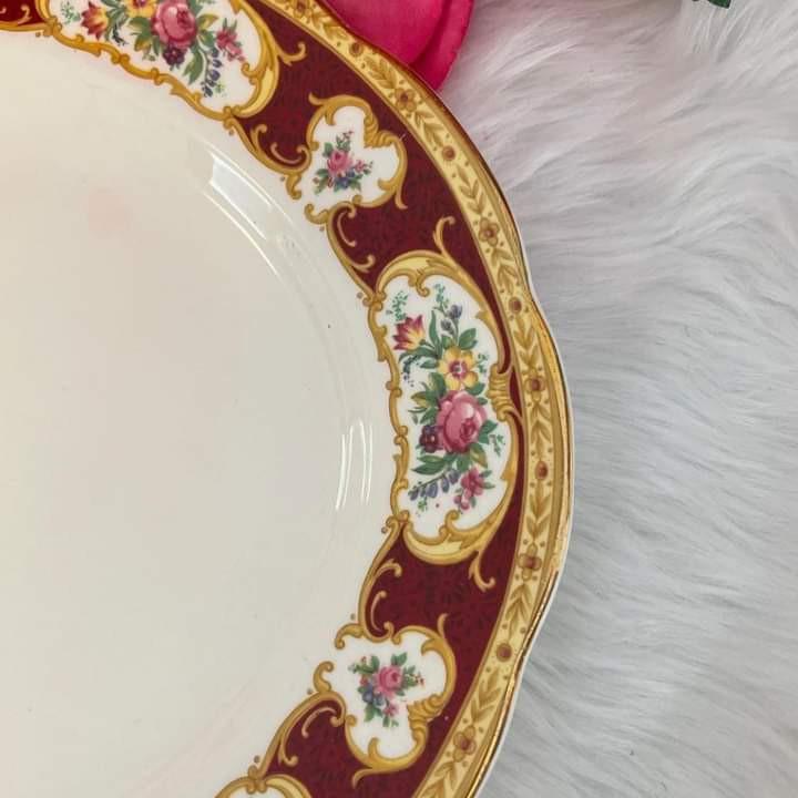 ROYAL ALBERT LADY HAMILTON PLATTER (Category: Dinnerware & Cutlery) located in Pasig City. Submitted by glam_things (Listing ID 1157851259, Image 2). Description: Royal Albert Lady Hamilton 15” Platter in good condition. P4500 only. Send us a direct message to inquire💖 *Please note that we are selling vintage and most probably used pieces unless stated brand new. We buy items in bulk and they might have different back-stamps. You may request for
