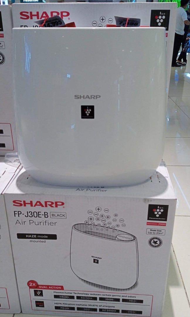 SHARP AIR PURIFIER BUNDLE PROMO (Category: Air Purifiers & Dehumidifiers) located in Quezon City. Submitted by annys.online (Listing ID 1157962538, Image 1). Description: SHARP AIR PURIFIER BUNDLE * High density plasmacluster ion technology powerfully and quickly removes airborne particles * Simple and compact design * Fan speed indicator on the front panel * Low power consumption and quiet operation (25dB) * Easy user-friendly operation FP-J30EB