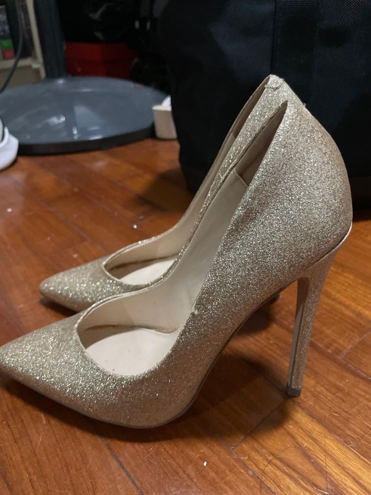 Steve Madden gold glitter heels Women s Fashion Footwear Heels on Carousell