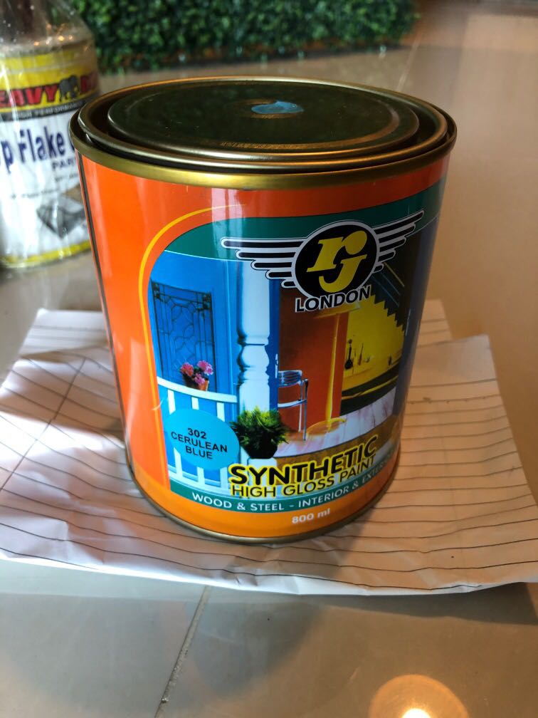 Wood Gloss Paint Cerulean Blue, Furniture & Home Living, Home