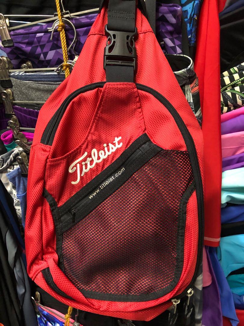 Titleist Men’s Body/Cross Bag(Medium) (Category: Backpacks) located in Baguio. Submitted by master_of_brands (Listing ID 1157875780, Image 1). Description: Authentic Titleist Men’s Body/Cross Bag Size (Medium) L19”x W10.5” (from tip to bottom 19”) Slightly used Issue: tiny minor stain No other issue No pinhole nor tear In excellent condition .