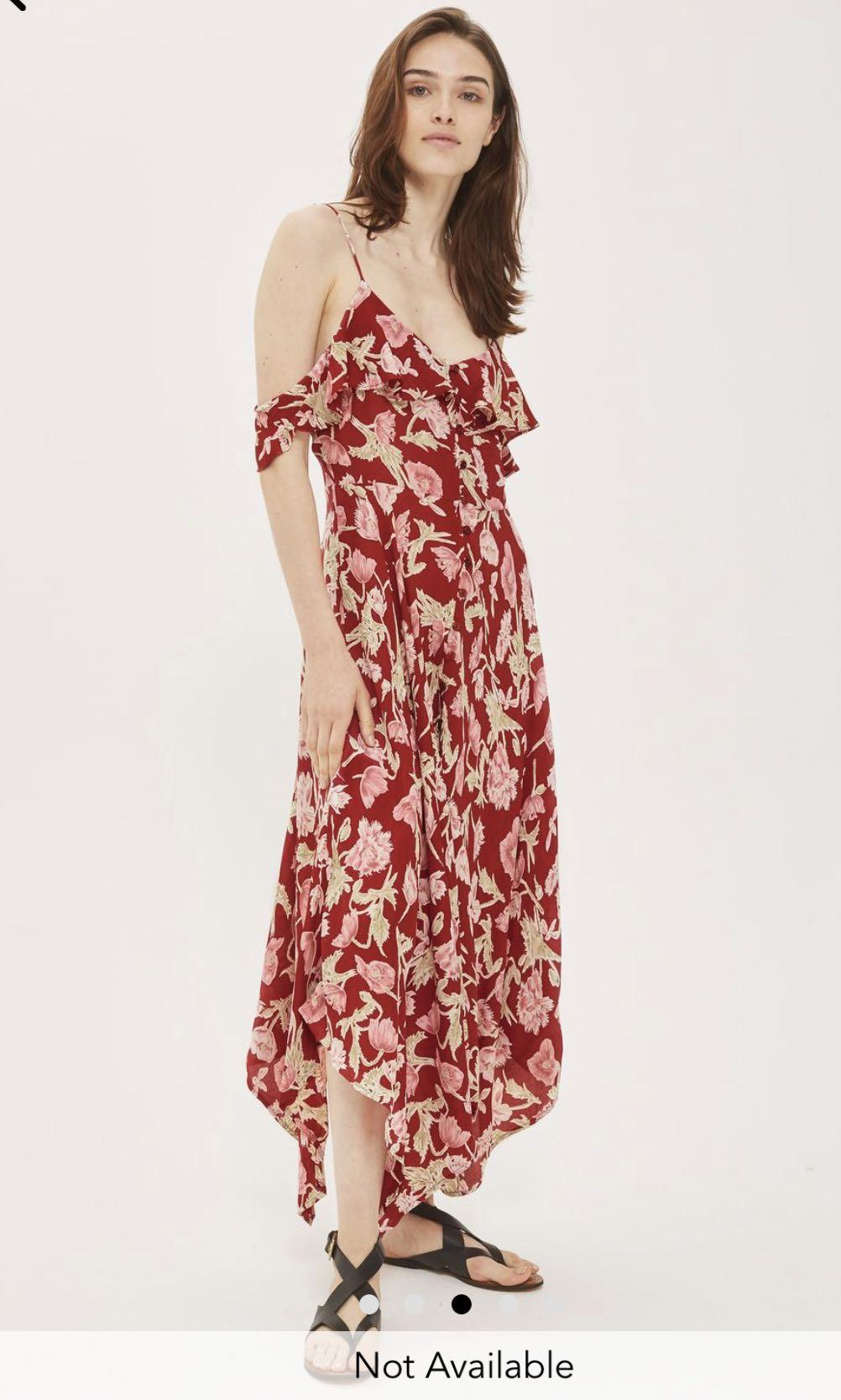 Topshop red discount and pink dress