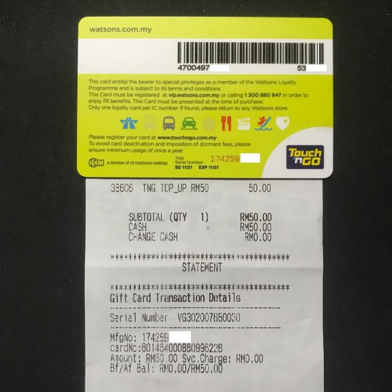 Touch n Go TnG Card RM50 Value, Hobbies & Toys, Travel, Travel ...