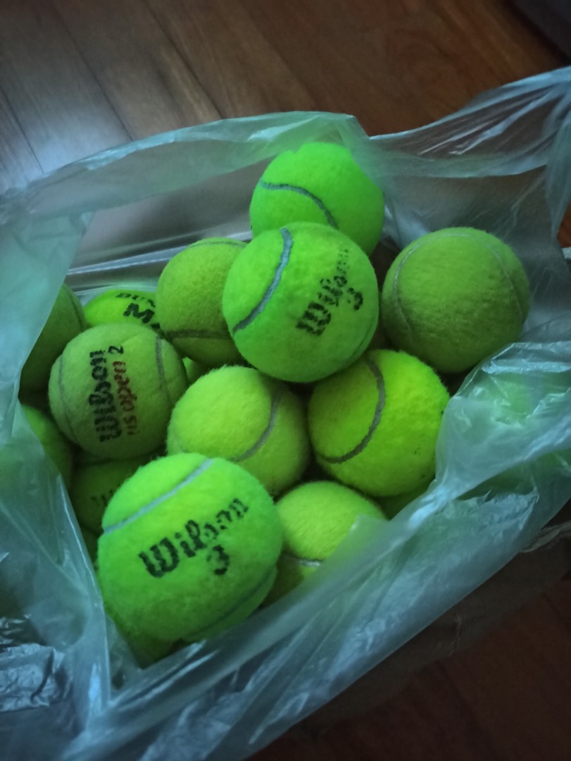 50 Used Tennis Balls, Sports Equipment, Sports & Games, Racket & Ball