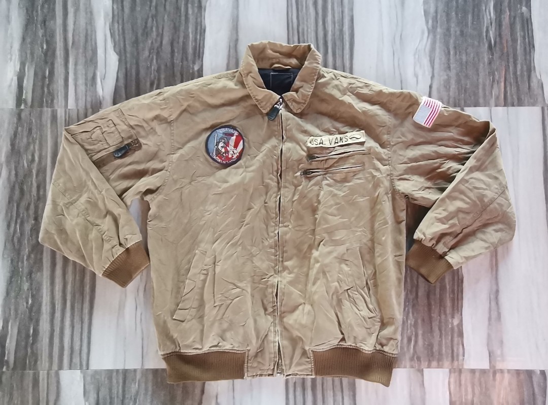 VINTAGE VANS JACKET/ USAVANSVINTAGE BOMBER JACKET, Men's Fashion, Coats