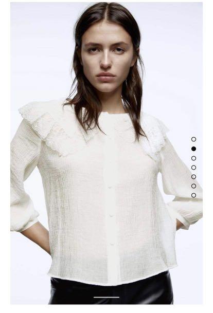 Zara lace collar blouse clearance