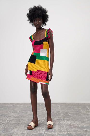 zara limited edition crochet dress ZARA WOMAN NWT SALE ECRU CROCHET KNIT DRESS LIMITED EDITION ALL SIZES 1957/005