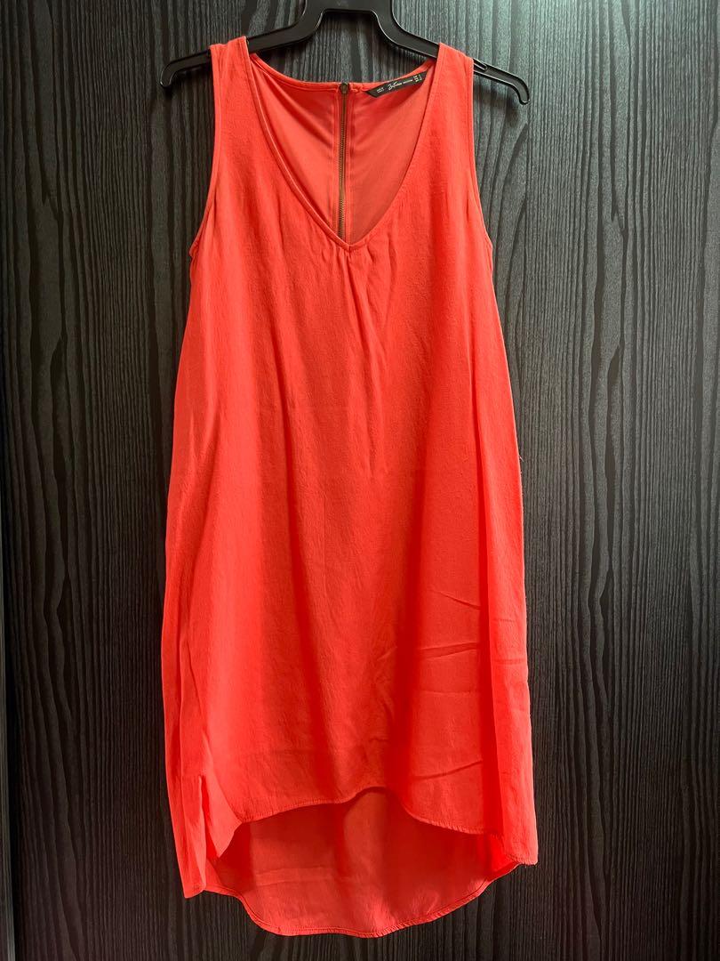 Zara orange red dress, Women's Fashion, Dresses & Sets, Dresses on