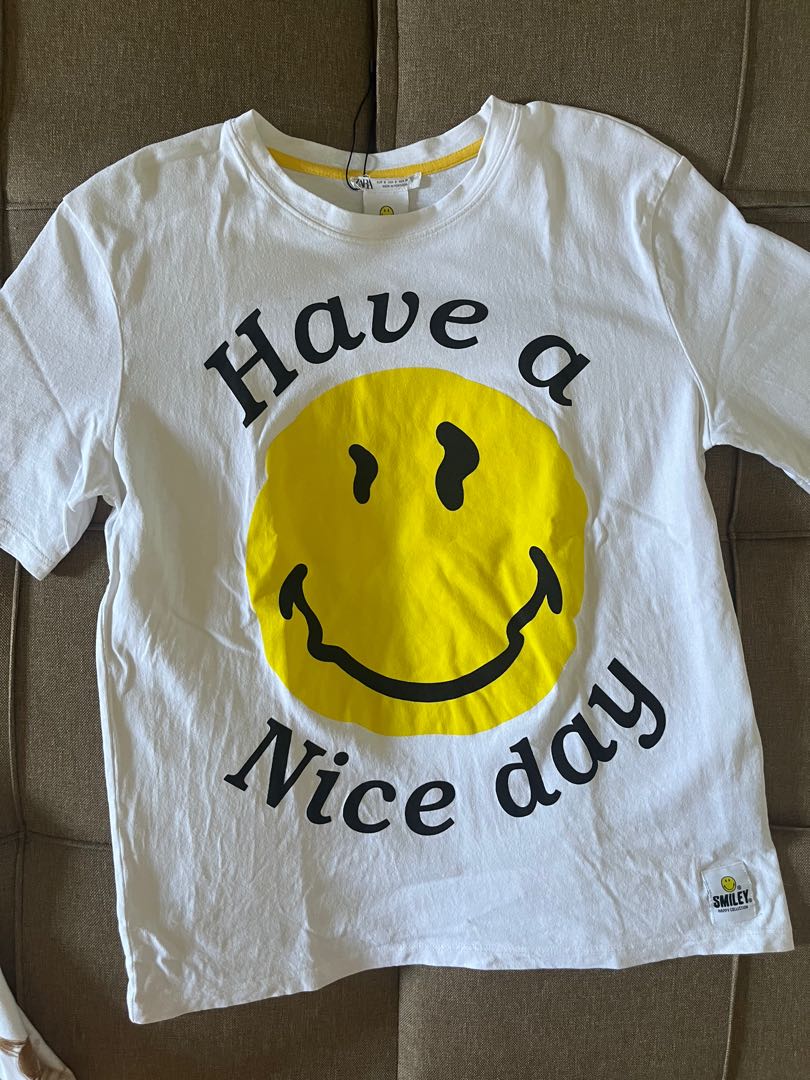ZARA SMILEY TSHIRT, Women's Fashion 