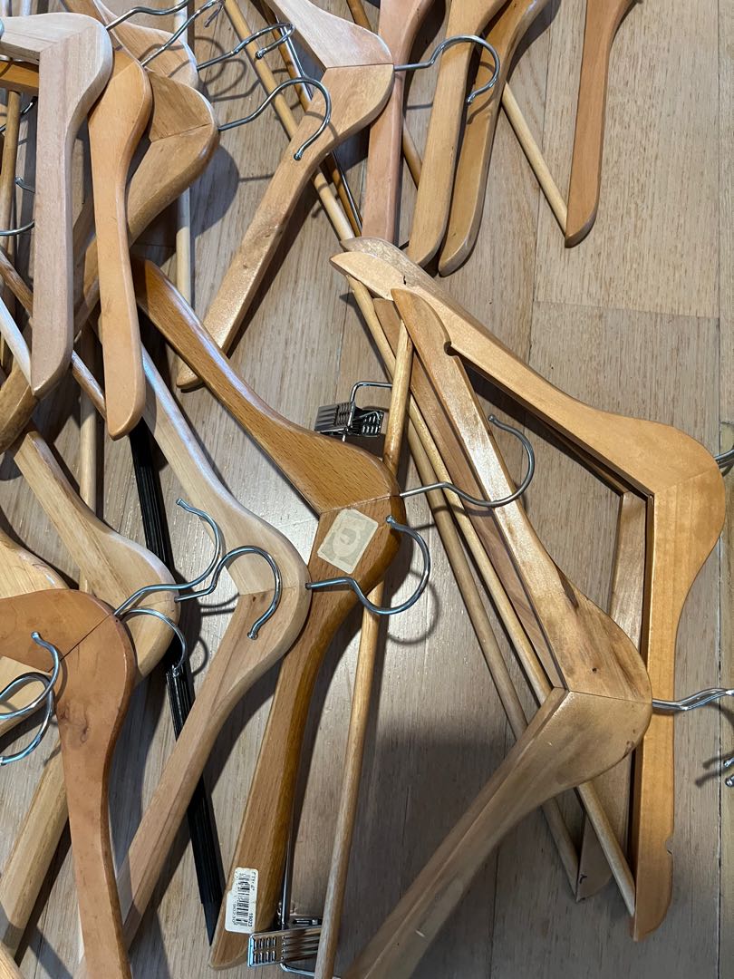 50 Ikea Wooden Hangers (no rust), Furniture & Home Living, Home