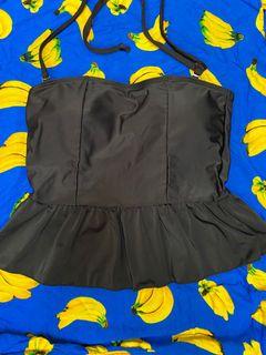 [ Available Item ] Black Silky Peplum Top Sleeveless Size M