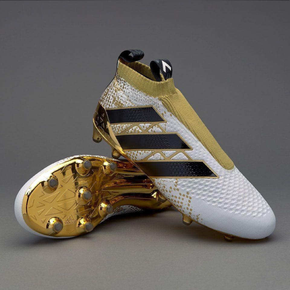 adidas ACE 16+ Purecontrol FG/AG - White/Core Black/Gold Metallic (Stellar Pack) UK8.5, Men's Footwear, Boots Carousell