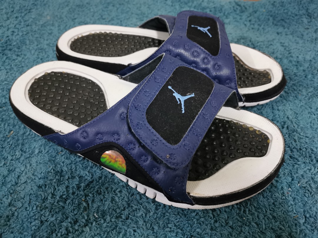 blue jordan slippers