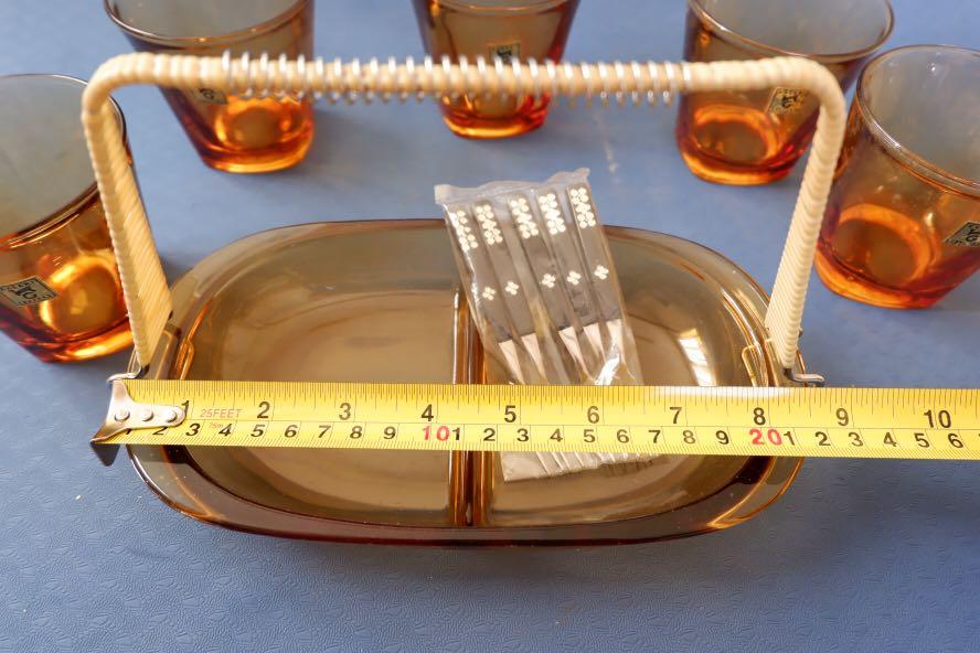 Vintage Amber snack dining set, Furniture & Home Living, Kitchenware