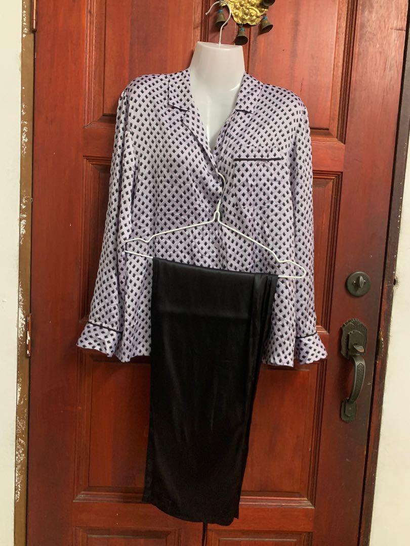APT. 9 Satin premium pajamas purple black set Women s Fashion
