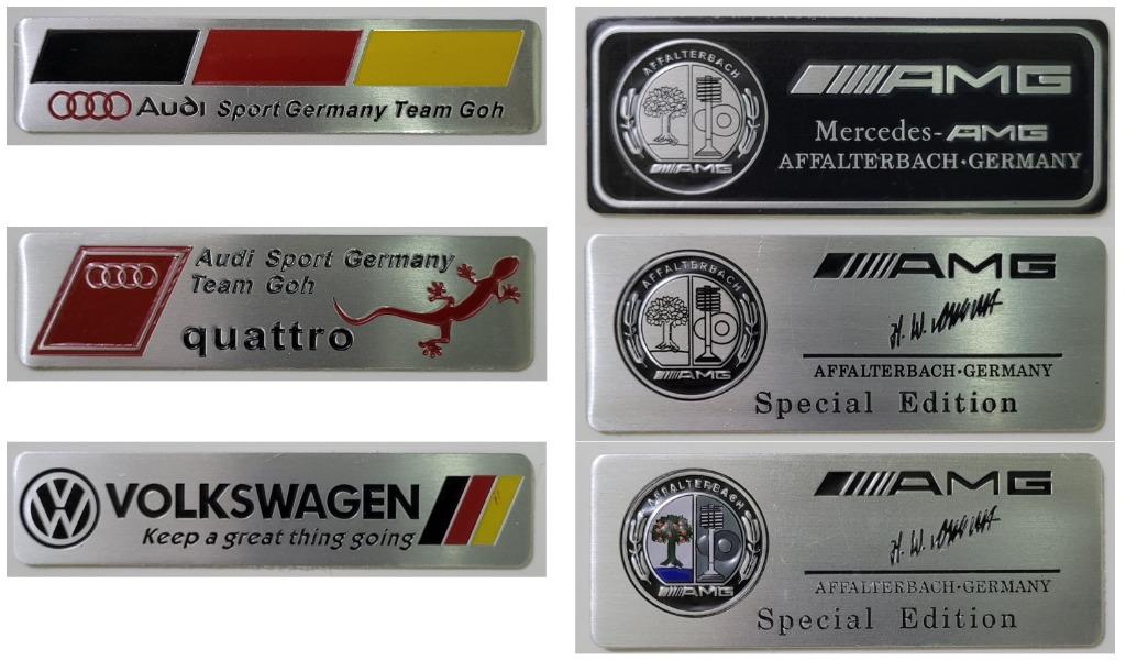 Metallic AMG Affalterbach Style logo badge for Mercedes-Benz cars