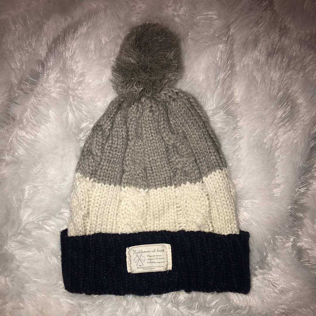 Beanie hat kupluk cable rajut, Fesyen 
