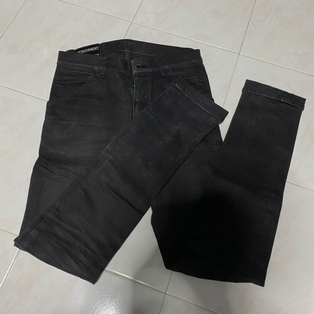Black ATTACHMENT Jeans, Men's Fashion, Bottoms, Jeans on Carousell
