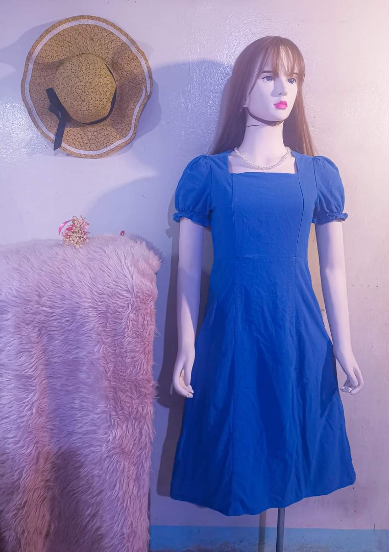 Blue Puff dress, Women's Fashion, Dresses & Sets, Dresses on Carousell