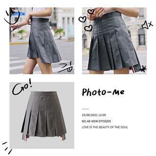 Brand new grey pleated asymmetrical skirt