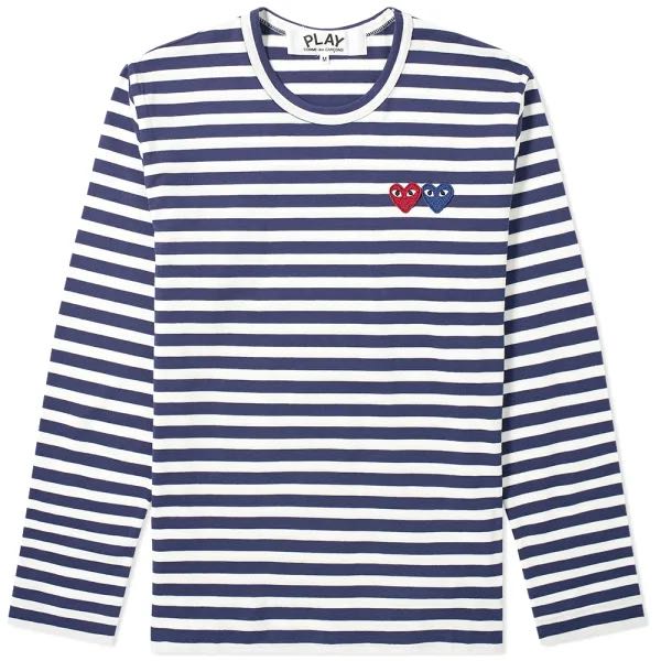 Cdg double heart long sleeve new arrivals