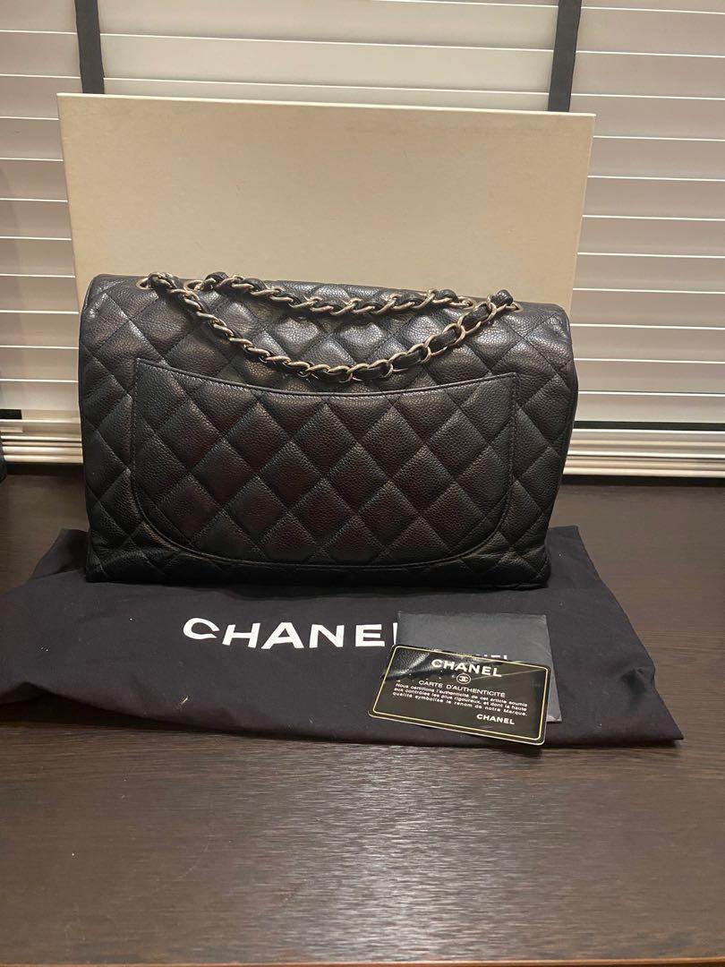 Chanel caviar quilted jumbo single flap black deals