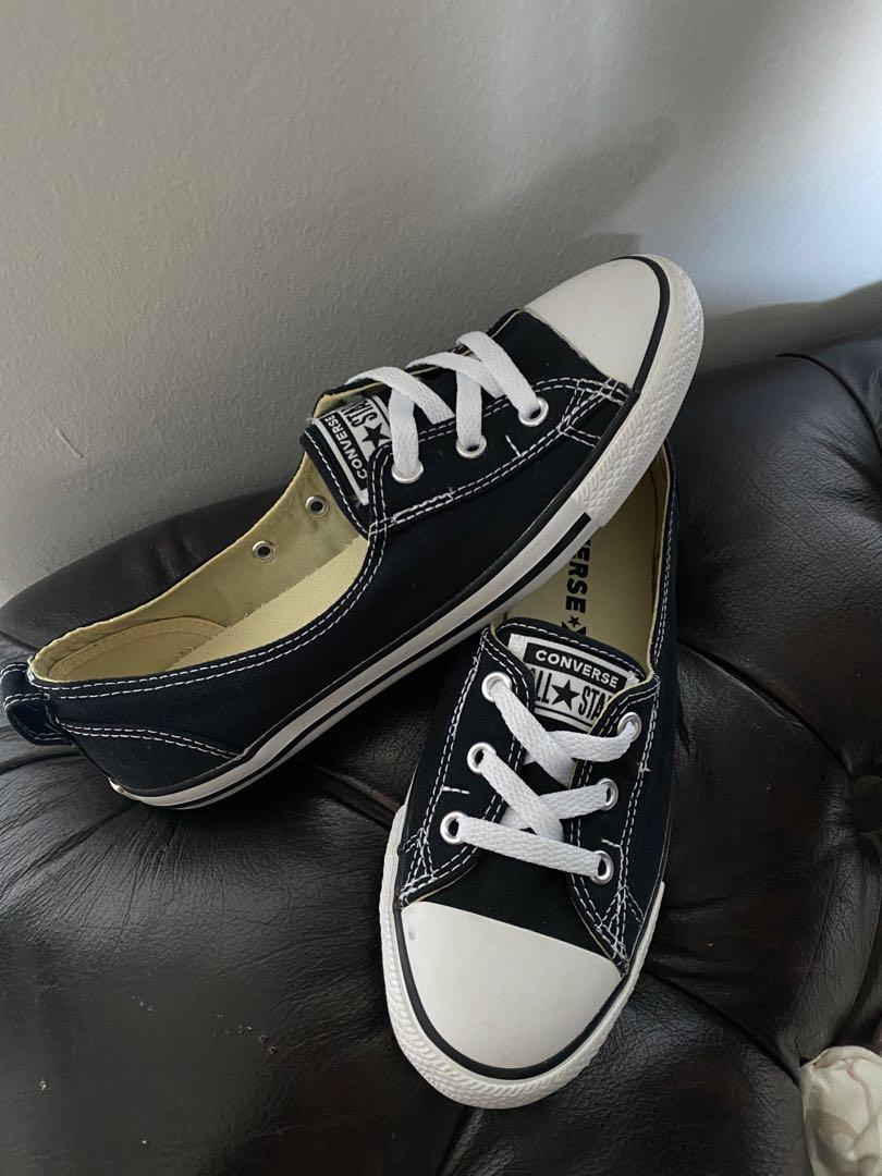 Chuck taylor all star dainty leather ballet deals low top black