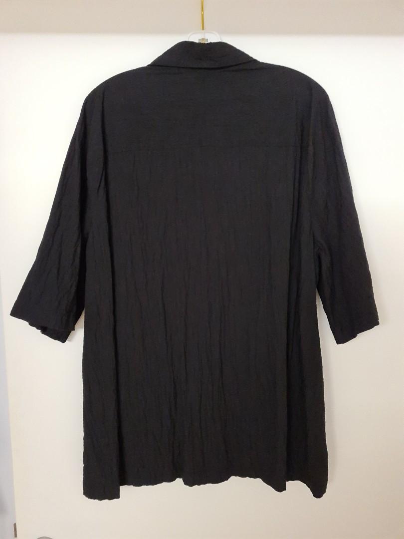 COS Messy Short Sleeve Shirt Black, Men's Fashion, Tops & Sets, Formal ...